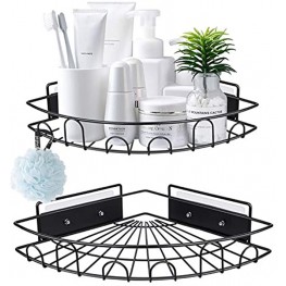 Shower Caddy Corner Shelf Bathroom Shower Rack Storage Upgraded Wall Mounted Bath Shelves Organizer for Toilet Dorm and Kitchen Both Available for Adhesive and Screws Matt Black