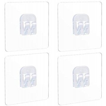 YeeBeny Corner Shower Caddy Adhesive Sticker Hook Mount for Shower Caddy Basket Bathroom Shelf Compatible with KINCMAX，SMARTAKE JOMARTO Flowmist Nieifi Orimade HapiRm Odesign Lovelers Transparent 4 pack