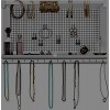 Rustic Jewelry Organizer – Wall Mounted Jewelry Holder with Removable Bracelet Rod Shelf and 16 Hooks – Perfect Earrings Necklaces and Bracelets Holder – Vintage Jewelry Display – Torched Brown