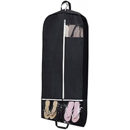 54" Garment Bag with 2 Extra Large Pockets for Travel Trip Carry on Gusseted Suit Cover Protector for Mens Women Breathable Foldable Clothes Hanging Storage Bags for Coat Shirt Dresses Uniform Gym