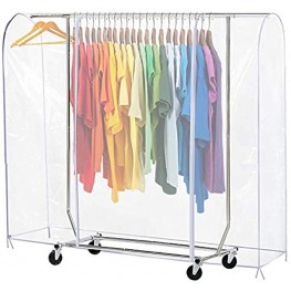 HERSENT 71" L Clear Garment Rack Cover Clothes Rack Covers Adult Clothing Protector with 2 Durable Zipper,Waterproof Wardrobe Cover Dustproof Hanging Clothes Rack Cover FoldableL:71x20x52 inch