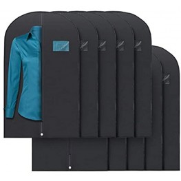 Plixio 40” Black Garment Bags for Clothing Storage of Suits Dresses & Dance Costumes—Includes Zipper & Transparent Window 10 Pack