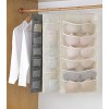 Hanging Closet Organizers and Storage Shelf Wall Wardrobe Door Oxford Cloth Space Saver Bag for Bra Underwear Underpants Socks Bra Hanging Bag-Cloth Dual Sided BedroomBeige:6+18 Pockets:1pack