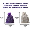 Cedar Chips and Lavender Sachets Moth Repellent & Home Fragrance Sachets 20 Pack for Drawers and Closets. Natural Clothes Moths Repellant Cedar Chips and Dried Lavendar with Long-Lasting Aroma