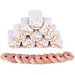 Homode Cedar Chips for Clothes Storage Cedar Wood Hanger Rings Scented Sachets Bags for Drawers and Closets 20 Pack