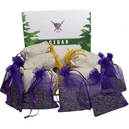 Lavender Sachet and Cedar Bags Moth Repellent Sachets 20 Pack Home Fragrance for Drawers and Closets. Natural Clothes Moths Repellant Dried Lavendar Flowers and Cedar Chips with Long-Lasting Aroma