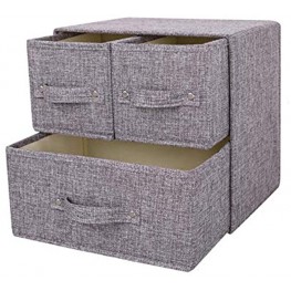 sunyou Fabric Storage Box Storage Bins with Handle Drawer Organiser with Lid Folding Storage Bins Box Containers