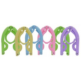 6 Pack Portable Folding Hangers for Clothes ,Folding Clothes Hangers Drying Rack for Travel and Home Color Random