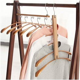 Coat Hangers Space Saving 5 in 1 Wood Magic Clothes Hangers for Closet Metal Heavy Duty Non Slip Hanger for Clothing Shirt Suit Jacket