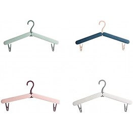 GEZICHTA 4pcs Folding Coat Hanger Portable Travel Hanger ABS Foldable Clothes Drying Rack for Travel Indoor and OutdoorGreen+Blue+Pink+White