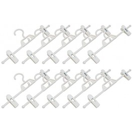 DOITOOL 10PCS Plastic Pants Hangers with Clips Space Saving Hanger for Clothes Sturdy Skirt Hangers with Adjustable Clip Closet Clip Hangers for Pant Jeans Skirts Slacks White