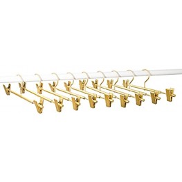 HUMIA 12.2 Elegant Matte Gold Aluminium Pants Skirts Hangers 10 Pack Ultra Light & Durable Metal Wire Hangers Rust-Proof Sturdy Clothes Hanger for Trousers and Slacks