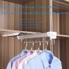 UYGWIHS Pull Out Clothes Hanger Closet Extendable Hanging Rod Double Ball Sliding Rail Wardrobe Organizer Rack for Clothing Storage Clothes Hanger Clothes Rail Color : Brown