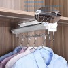 UYGWIHS Pull Out Clothes Hanger Closet Extendable Hanging Rod Double Ball Sliding Rail Wardrobe Organizer Rack for Clothing Storage Clothes Hanger Clothes Rail Color : Brown