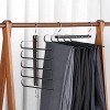 Wetheny Pants Hangers Space Saving 2 Pack-Wooden Hangers for Pants Scarf Jeans Skirt- Multifunctional Pants Rack for Closet Organizers and Storage