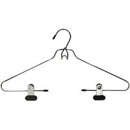 Whitmor Add-On Skirt Blouse Hanger Set of 2 Chrome Black