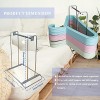 Hanger Stacker Caddy Holder Storage Stainless Steel Clothes Hanger Organizer Rack for Closet Tidier Laundry Room Silver-1 Pack
