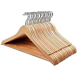 HOUSE DAY 20 Pack Wooden Suit Hanger Wooden Clothes Hanger Smooth Finish Solid Wooden Coat Hanger High-Grade Wooden Hangers for Clothes Suit Dress Camisole Jacket Pants Natural