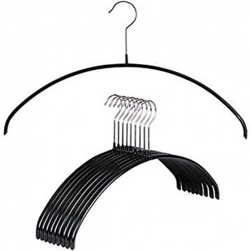 MAWA Euro Series Non-Slip Space Saving Clothes Hanger Set of 10 Black Style 40 P Pack of 10