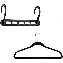 Honey-Can-Do Set of 5 Collapsible Hangers and 50 Velvet Non-Slip Hangers Black HNG-09217 Black