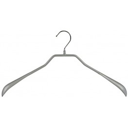Mawa by Reston Lloyd BodyForm Series Non-Slip Space-Saving Extra Wide Clothes Hanger for Jackets Suits & Coats Style 46 L Set of 2 Silver
