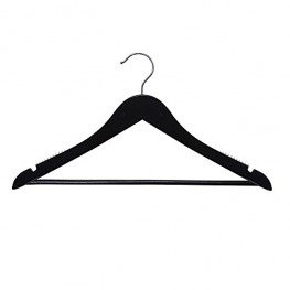 NAHANCO 20417WBHU Wooden Suit Hangers Line 17 High Gloss Black Home Use Pack of 25