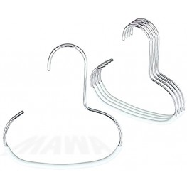 Mawa by Reston Lloyd Accessory Non-Slip Space-Saving Clothes Hanger Hook for Scarves Style G1 Set of 5 White