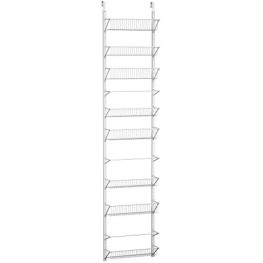 Home-Complete Door Hanging Wall Mount Rack to add Closet or Pantry Shelves – Kitchen Organization and Storage White