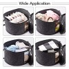 19 D x 17 H large Size Round Hat Storage Box with Clear Front Panel Felt Hat Storage Box with Dustproof Lid Collapsible Hat Organizer Stuffed Animal Toy Storage Bin Bag for Men Women Large Hats