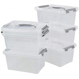 Dehouse 5.5 L Clear Storage Boxes with Handle Set of 6 O
