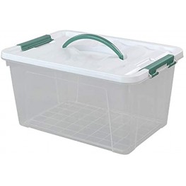 Gloreen 14 Quart Clear Storage Bins with Lid and Handle Multipurpose Stackable Plastic Storage Latches Box Containers