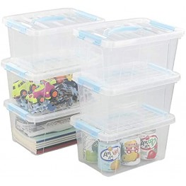 Joyeen 5.5 Liter Plastic Storage Boxes 6 Pack Clear Storage Bins with Lids