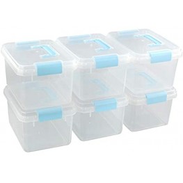 Vcansay 4 L Small Clear Plastic Storage Box Lidded Storage Bins 6 Packs F