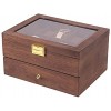 20 Slots Wooden Case Watch Display Box for Men Women Glass Top Collection Box Jewelry Storage Organizer Holder Storage Gifts 11.41“ x 8.26 x 6.10 Walnut