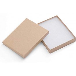 Kraft Jewelry Gift Boxes w  Lids 6x5x1 Cotton Filled Jewelry Boxes Necklace Gift Box Bracelet Gift Box Earring Box Bulk Jewelry Boxes for Shipping Small Business Accessories Brown 42 Pcs