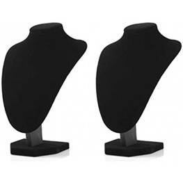 2pcs pack 9" Black Velvet Necklace Medium Small Holder Stand Display Jewelry Stands Mannequin Bust Jewelry Organizer Displays For Shop Event Shows