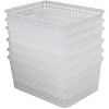 Idomy 6-Pack Plastic Storage Baskets Clear