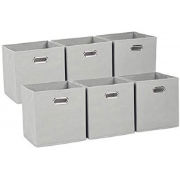 Milliard Cube Storage Bins – 6 Pack – Fabric Collapsible Storage Cubes Bins Boxes