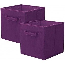 ShellKingdom Storage Bins Foldable Fabric Storage Cubes and Cloth Storage Organizer Drawer for Closet and Toys Storage,2 Pack（Purple）
