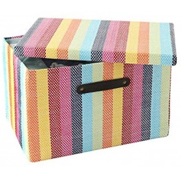 TheWarmHome Storage Box with Lid Basket with Lid for Organizing Decorative Baskets for Closet Decorative Storage Box Colorful Memory Box Empty Gift Basket with Lid 15.7x11.5 x11.5 inch Rainbow